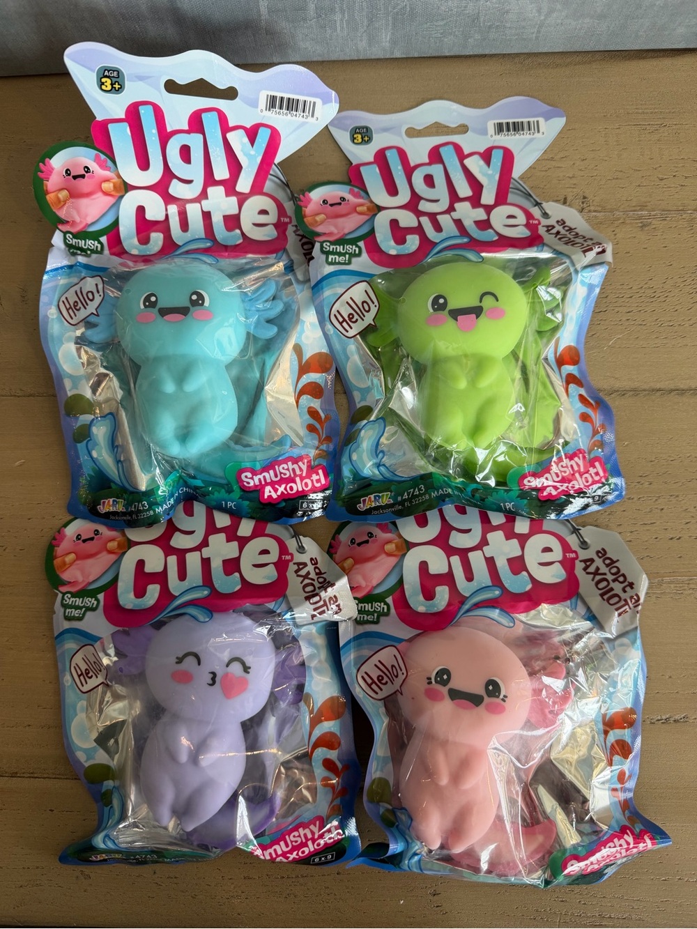 JA-RU Ugly Cute Axolotl Squishy Toy Bundle 4